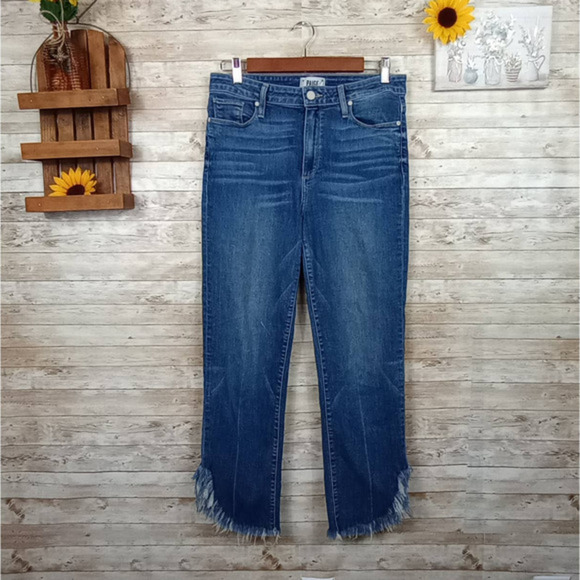 PAIGE High Rise Hoxton Straight Ankle Jeans Size‎ 30 - Picture 1 of 11